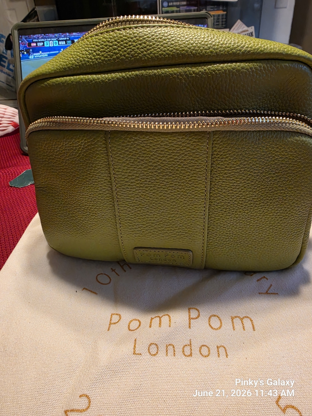 Pom Pom London Original Plus Lime Green Crossbody